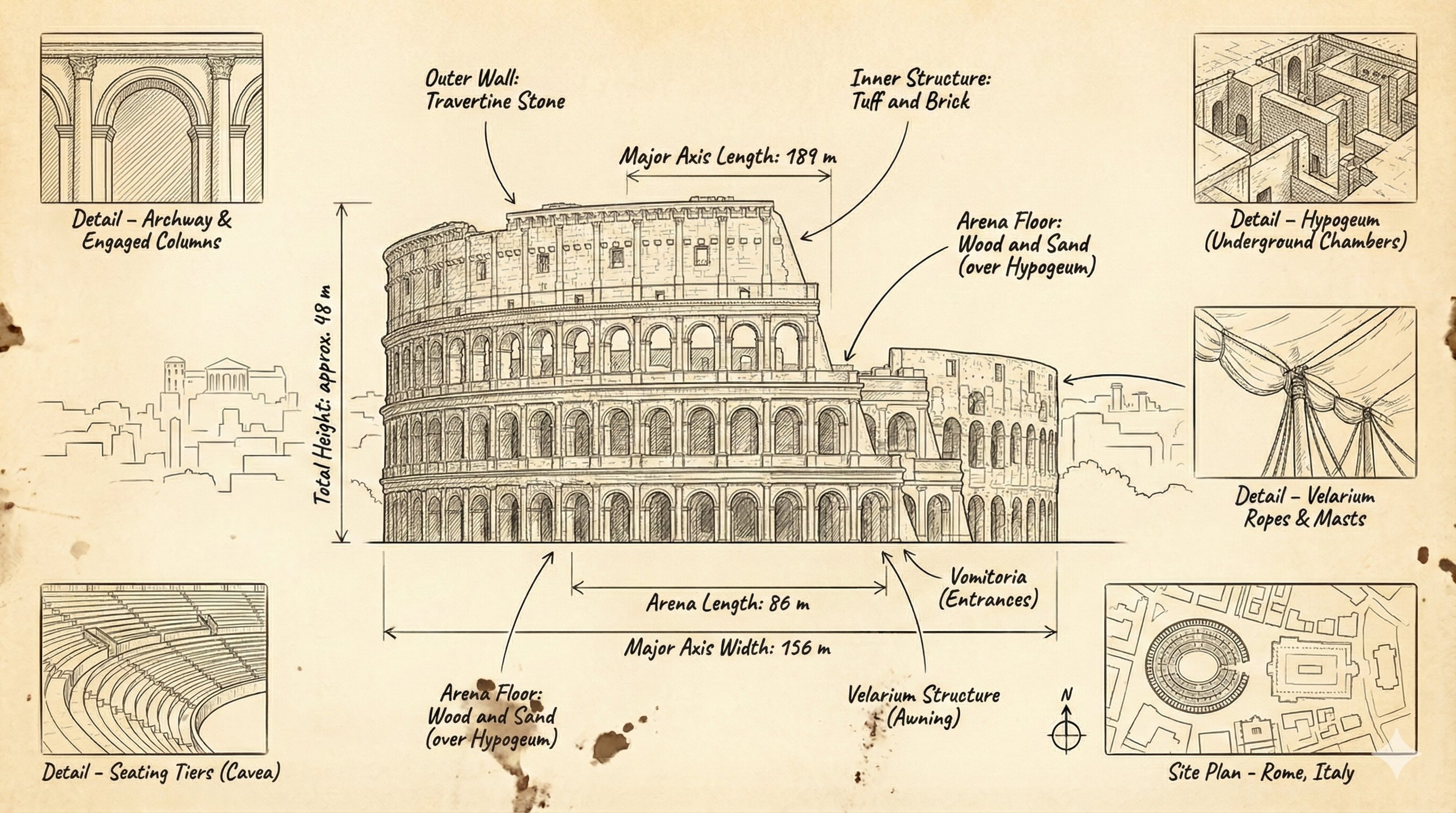 Architectural Study Sheet: [HISTORIC_SITE_NAME] 生成效果示例