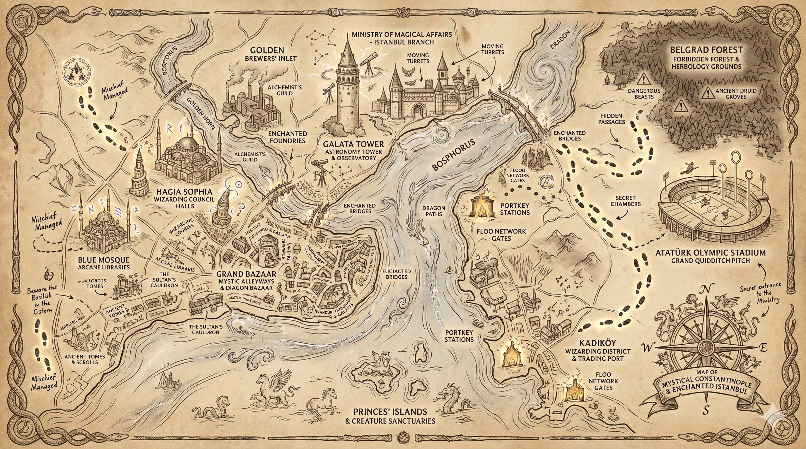 Harry Potter / Marauder’s Map 生成效果示例