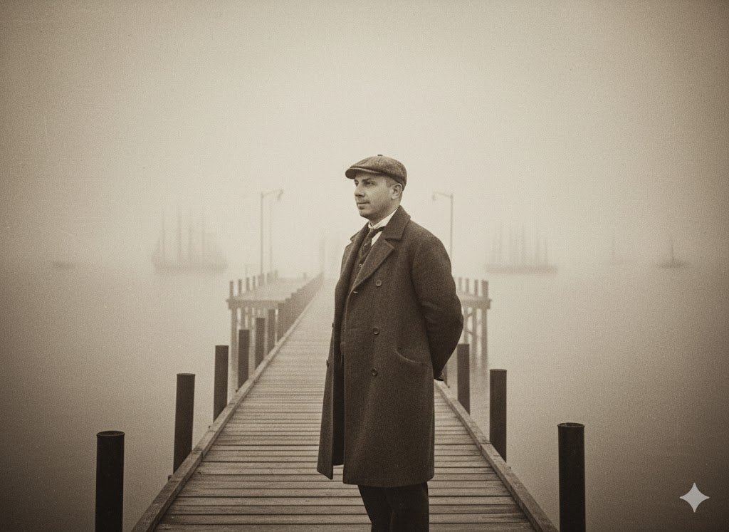 Melancholic Dawn on the Misty Pier 生成效果示例