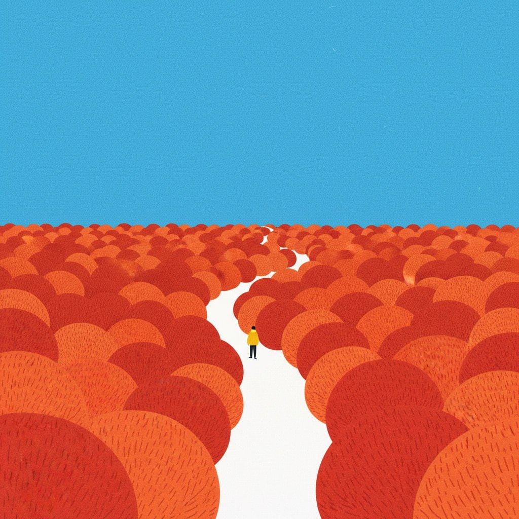 Minimalist Landscape Illustration by Ryo Takemasa 生成效果示例