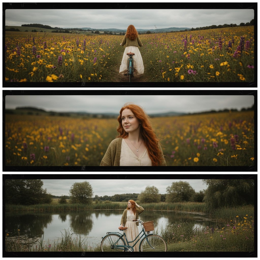 Cinematic Triptych: A Day in the Countryside 生成效果示例
