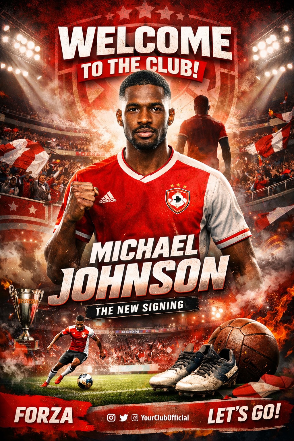 Football Player Introduction Poster Template 生成效果示例