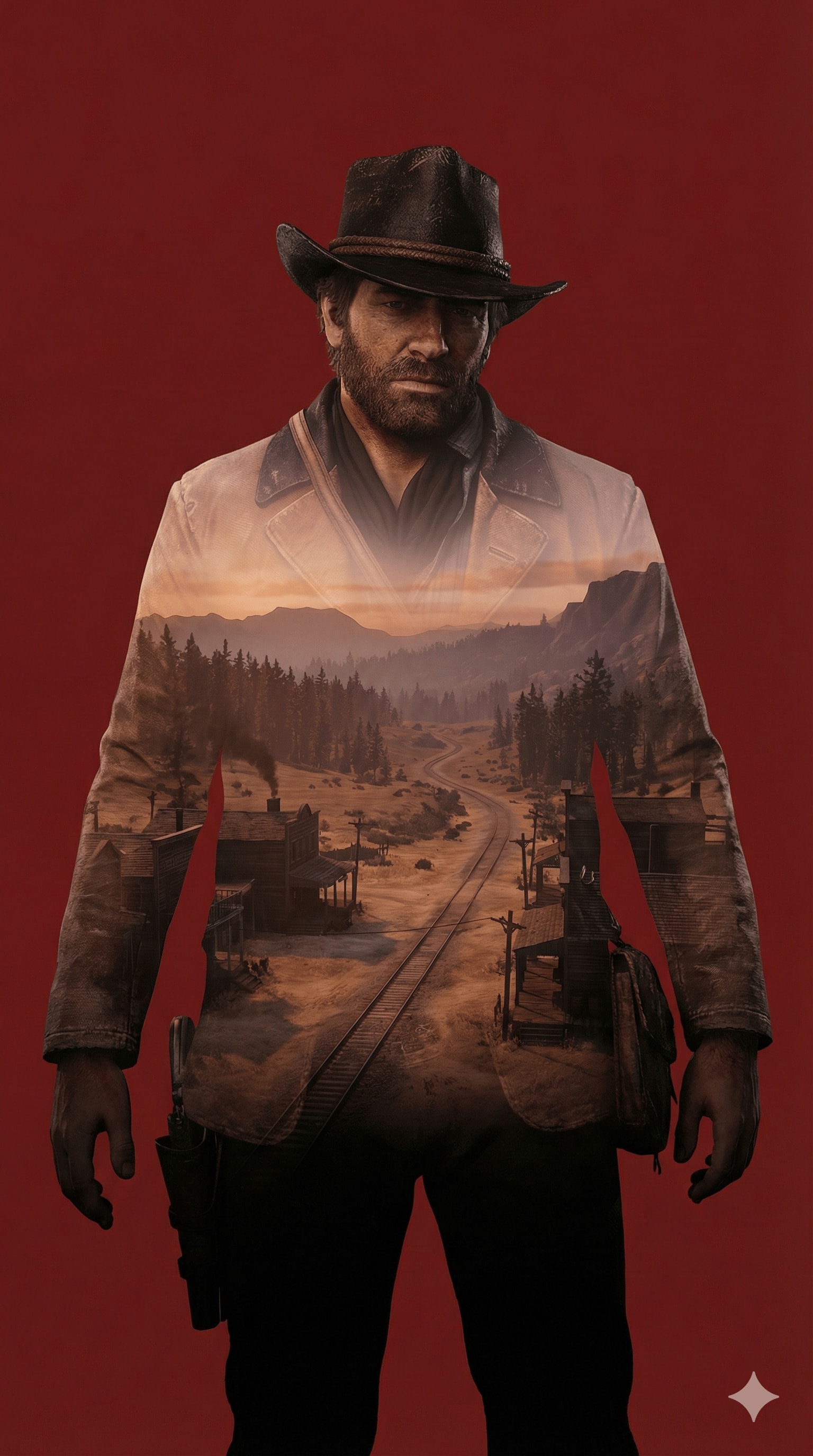 Red Dead Redemption 2 - Double Exposure Effect 生成效果示例