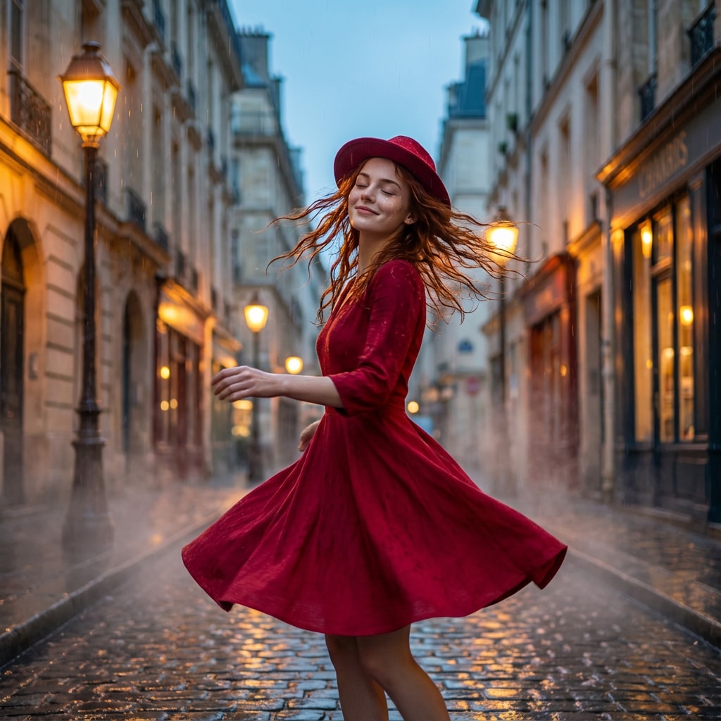 Crimson Waltz in the Rain 生成效果示例