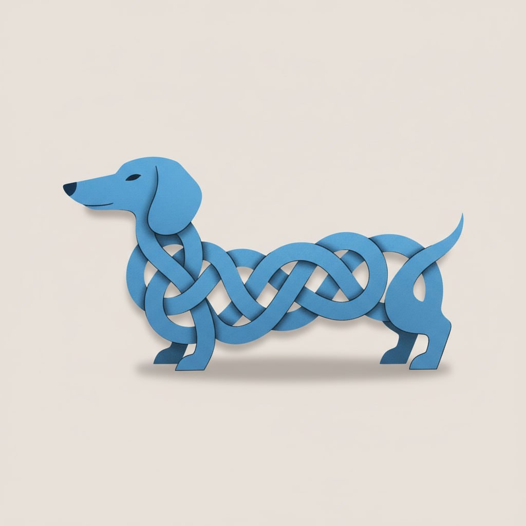 Minimalist Graphic Illustration of a Stylized Dachshund 生成效果示例
