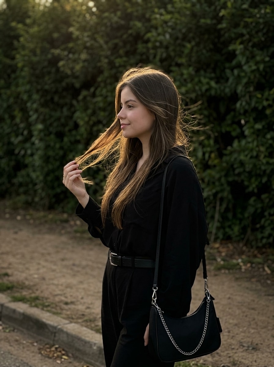 Golden Hour Backlit Profile Portrait 生成效果示例
