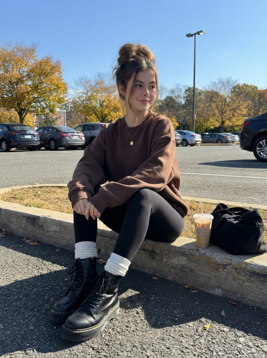 Cozy Autumn Curb Lifestyle Portrait 生成效果示例