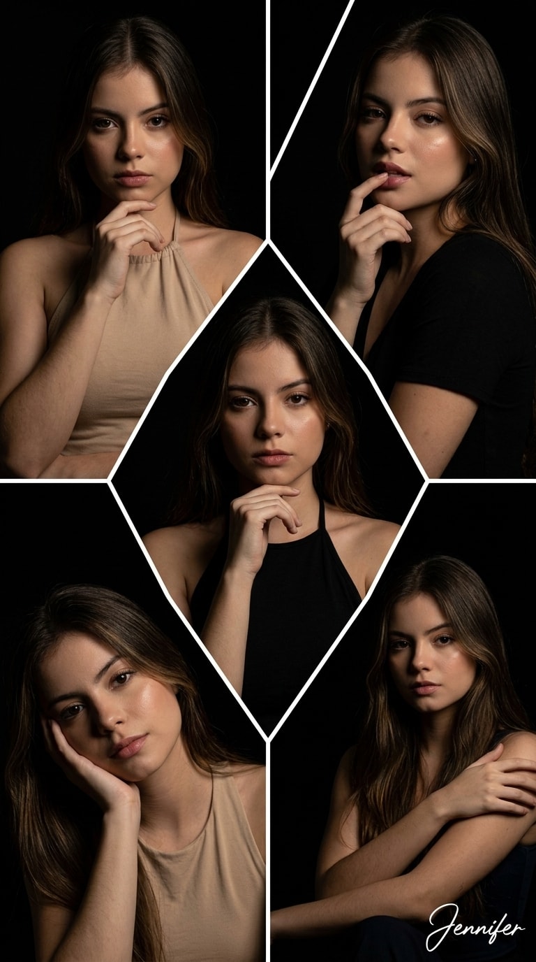 Moody Editorial Fashion Collage 生成效果示例