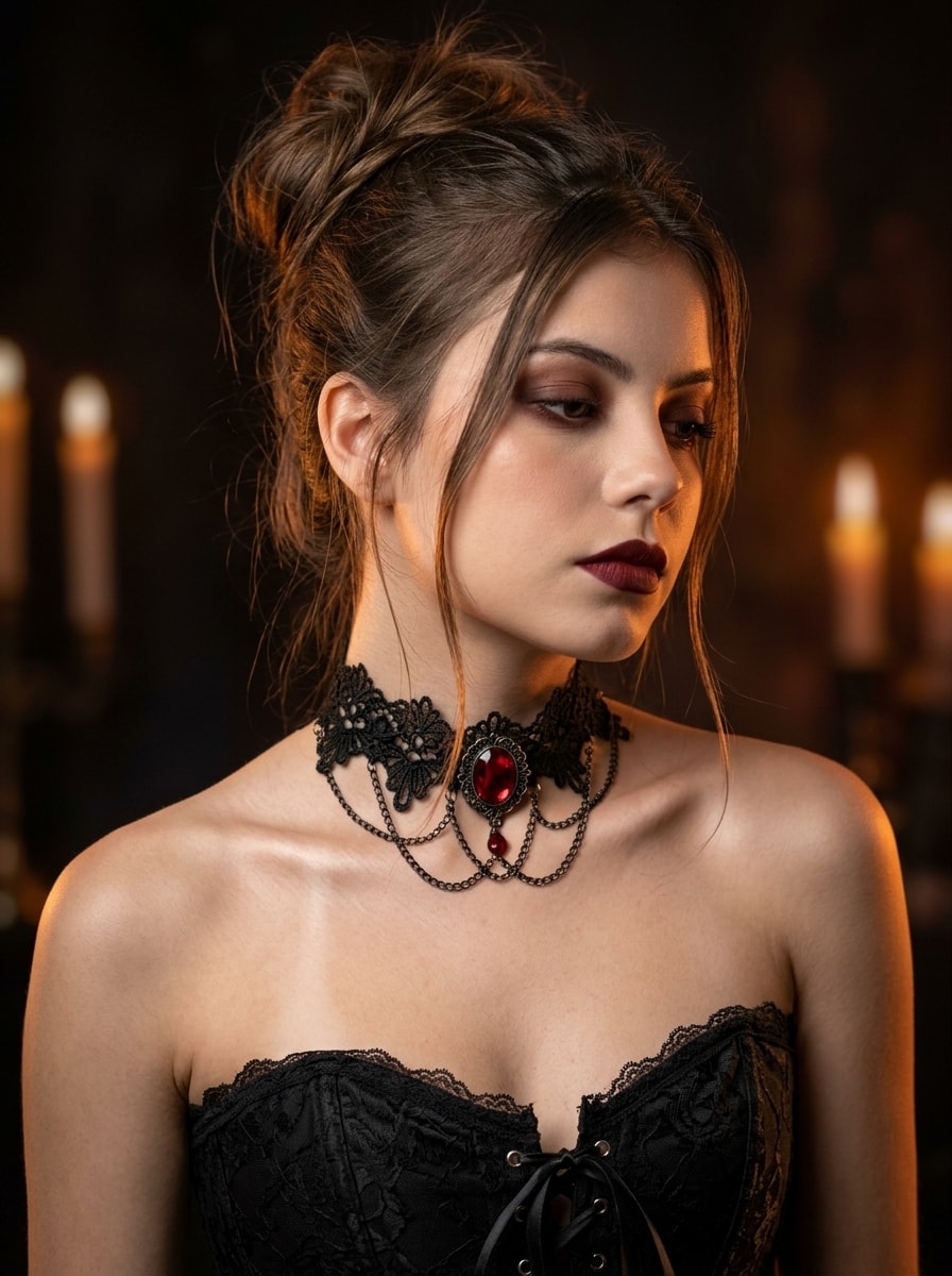 Gothic Ruby Choker Portrait 生成效果示例