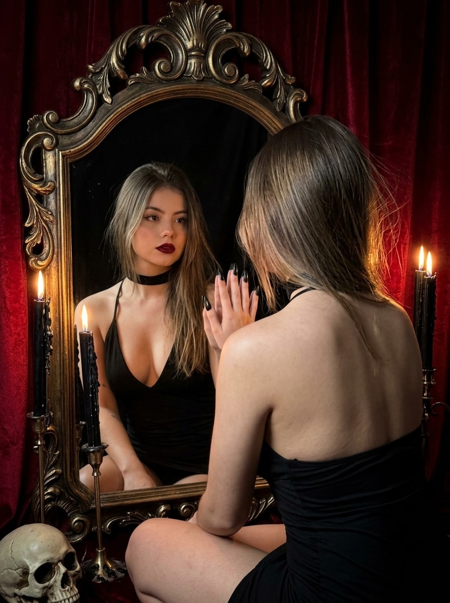 Gothic Vampire Mirror Reflection Portrait 生成效果示例
