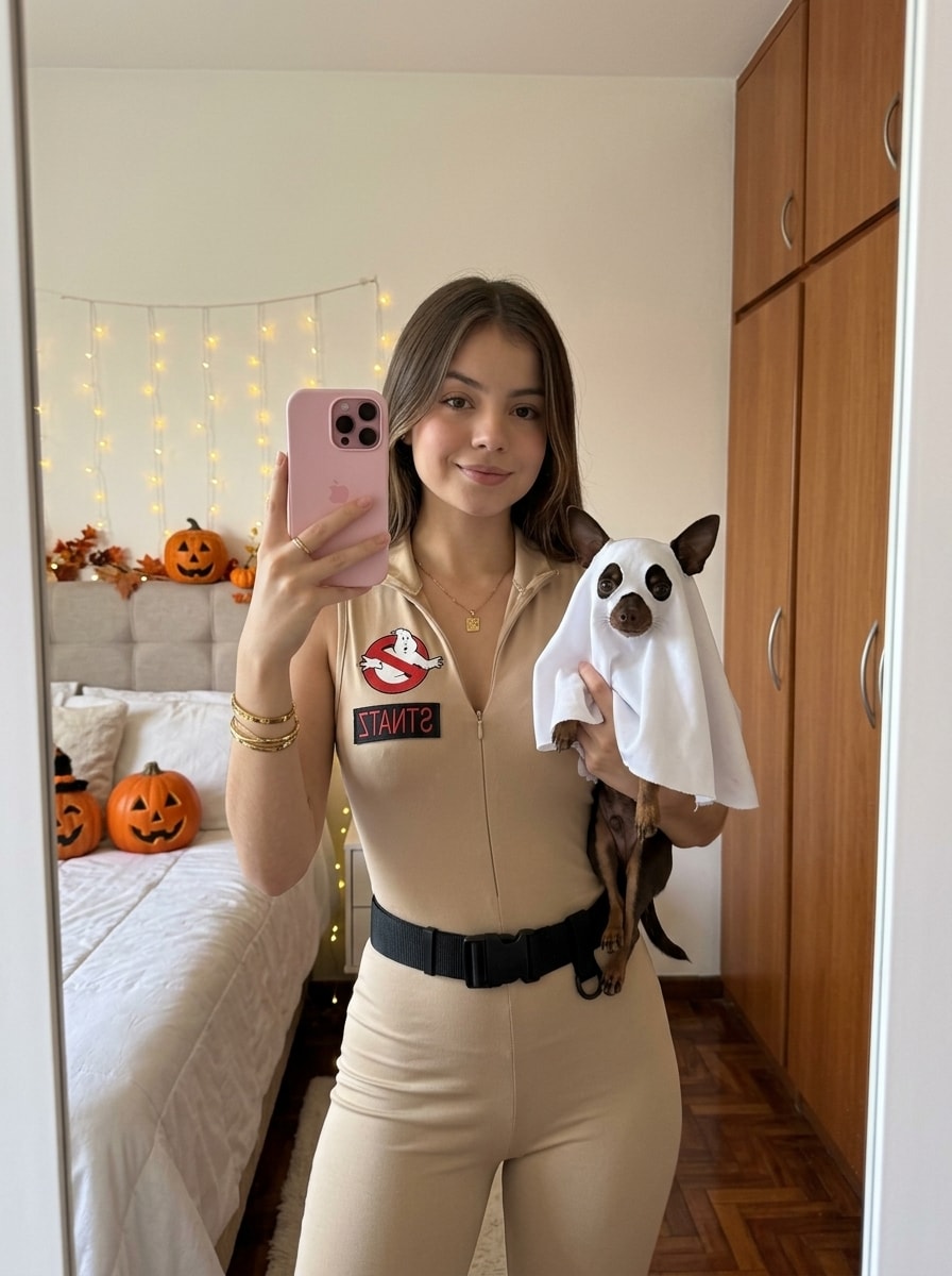 Playful Ghostbusters Halloween Selfie 生成效果示例