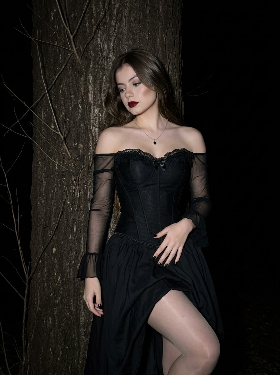 Gothic Glamour Night Portrait 生成效果示例
