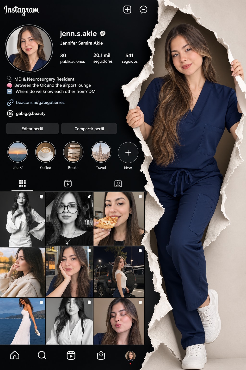Instagram UI Torn Paper Reveal 生成效果示例