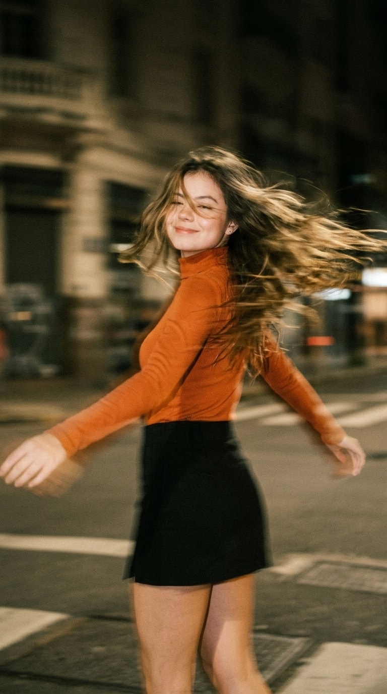 Dreamy Slow Shutter Fashion Portrait 生成效果示例